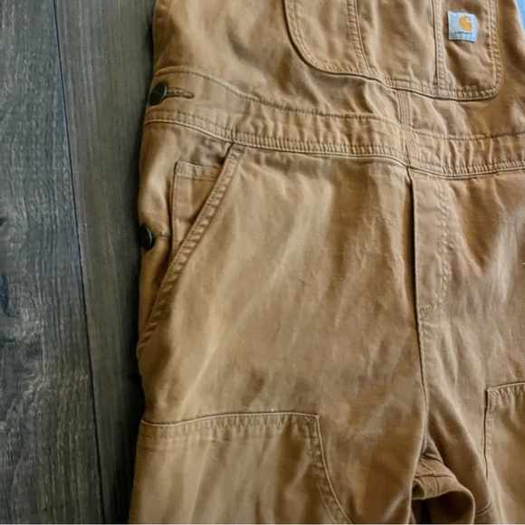 Carhartt Tan Overalls Bibs Double Knee Womens Small Short - Picture 3 of 7